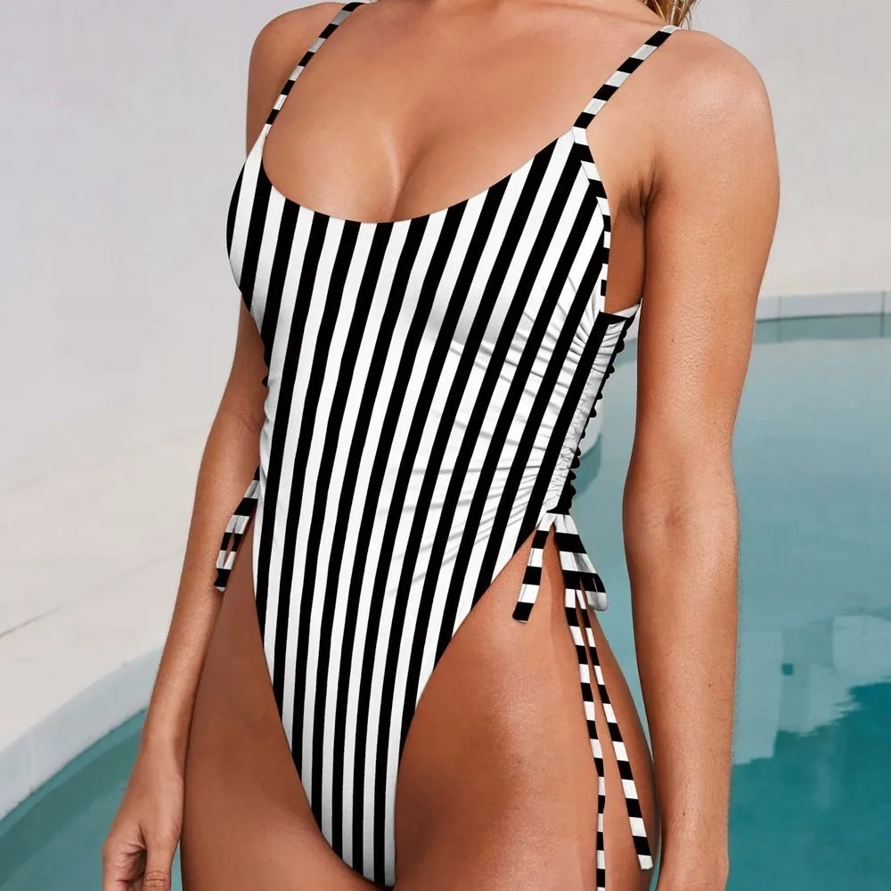 

2019 New High Cut Thong One Piece Swimsuit Sexy Bathing Suit Leopard Swimwear Female String Zebra Beach 1 Piece Swim Suit Women