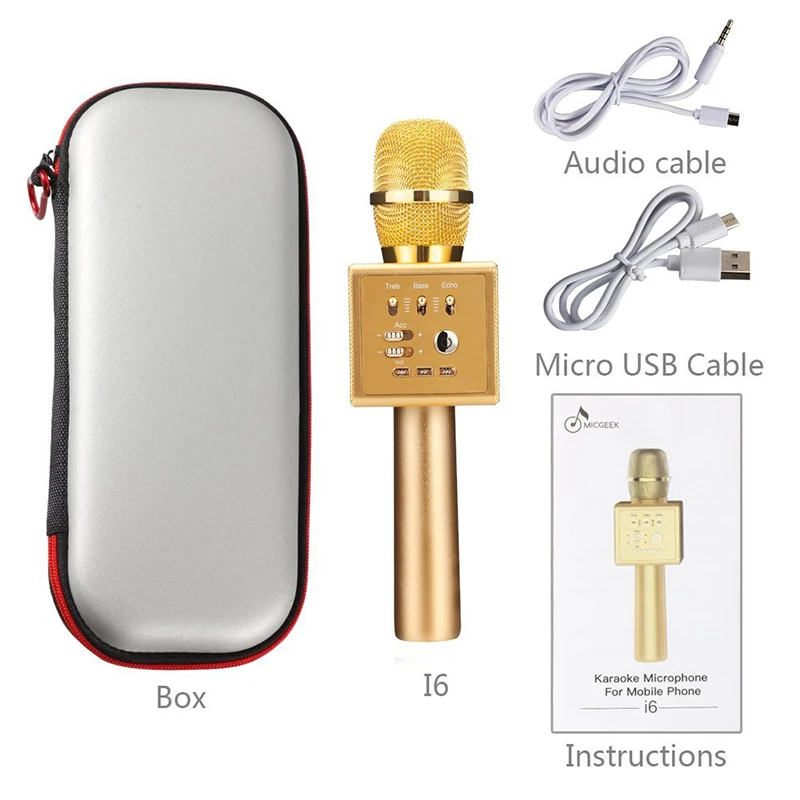 DOITOP Bluetooth KTV Magic Voice Change Dual Speaker Mic Metal