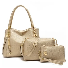 2016 de Las Mujeres 3 Bolsos/Bolso de Hombro de Cuero Mujeres del Diseño de Marca de Alta Calidad de Viaje Ocasional Bolsa de Mensajero Bolso de Las Señoras Monedero