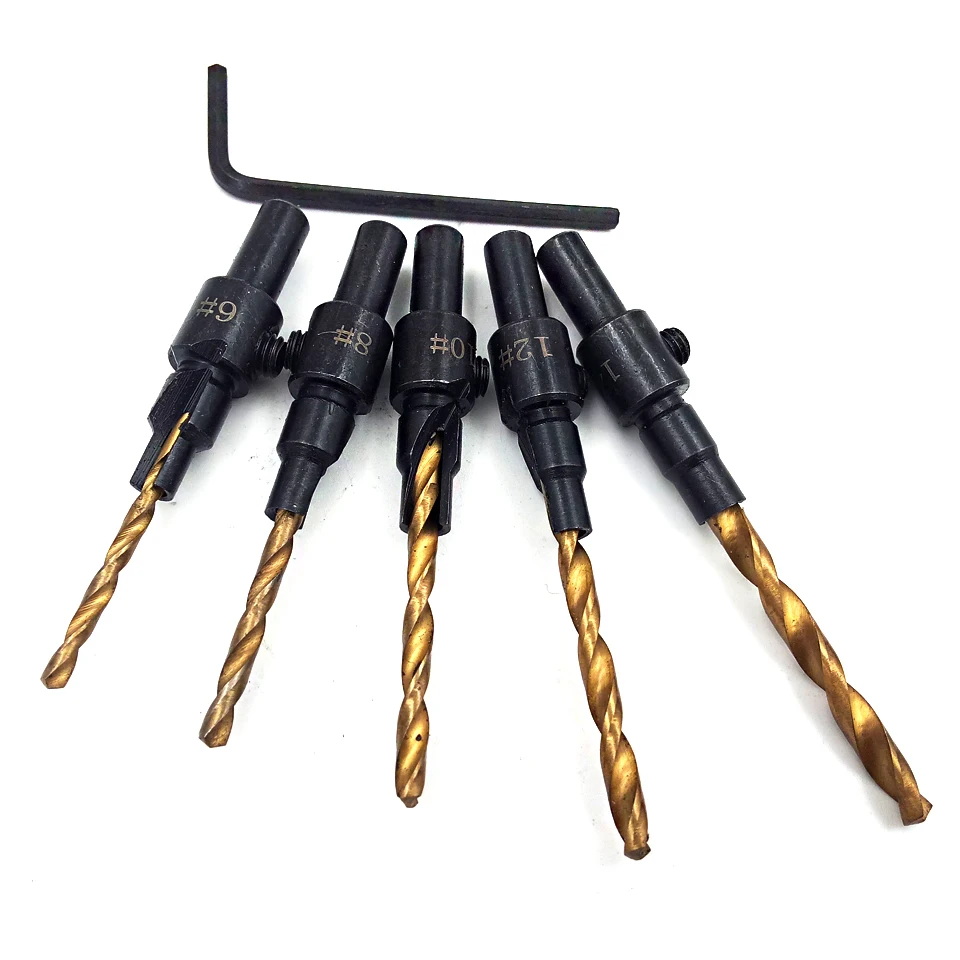 Aliexpress buy 5pcs 1 4 countersink drill bits for wood size 6