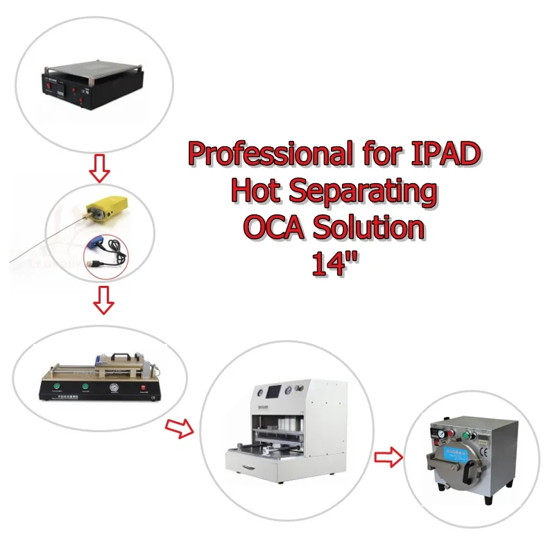 

14 INCH LY professional hot separating OCA solution with oca laminator machine for PAD lcd repair tools