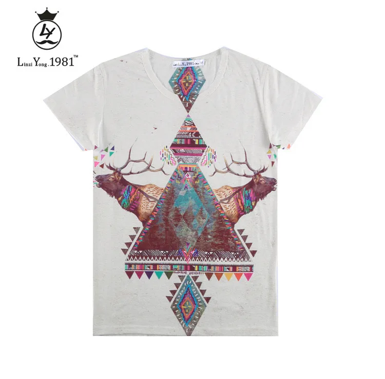 free shipping 2015 spring and summer new 3D surface-emitting skull flag Male Star Triangle men's casual short-sleeved T-shirt de | Мужская
