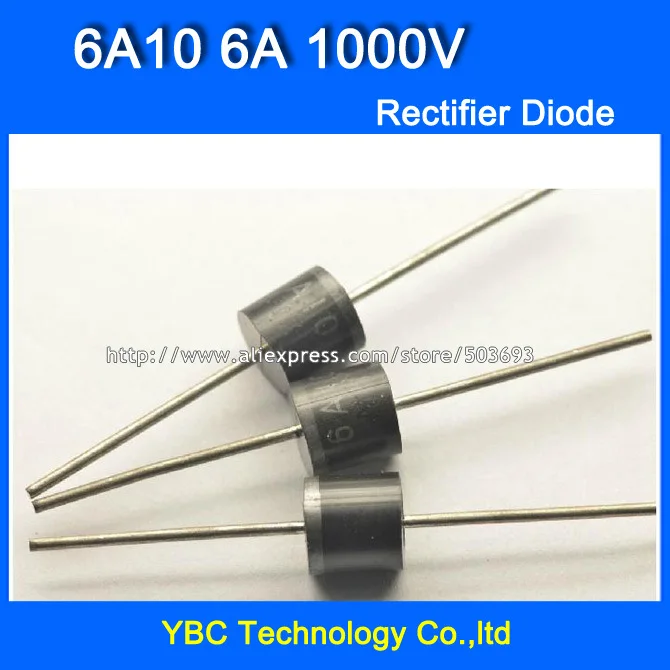 200 шт./лот 6A10 6A/1000V выпрямительный диод большой мощности и длинные контакты |