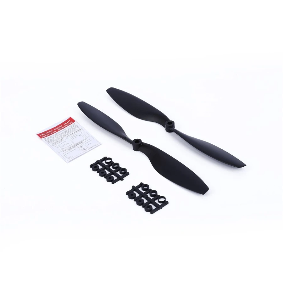 

1pair 10x4.5" 1045 BLACK Red Nylon Propeller For Hex Rotation Hexa Multicopter