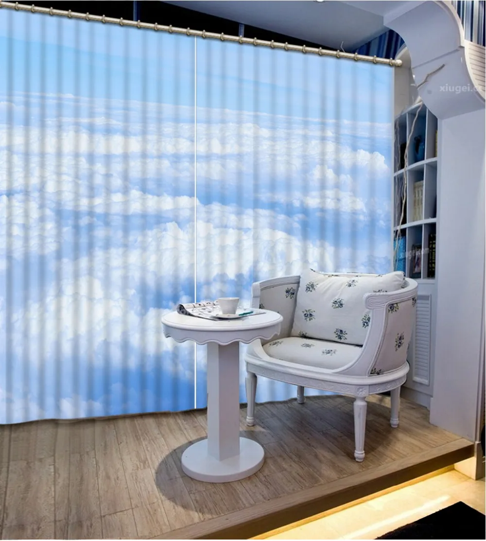 Custom any size 3D Curtains Hight Quality HD Lifelike Cortians Beautiful Full Light Shading Bedroom cloud curtain | Дом и сад