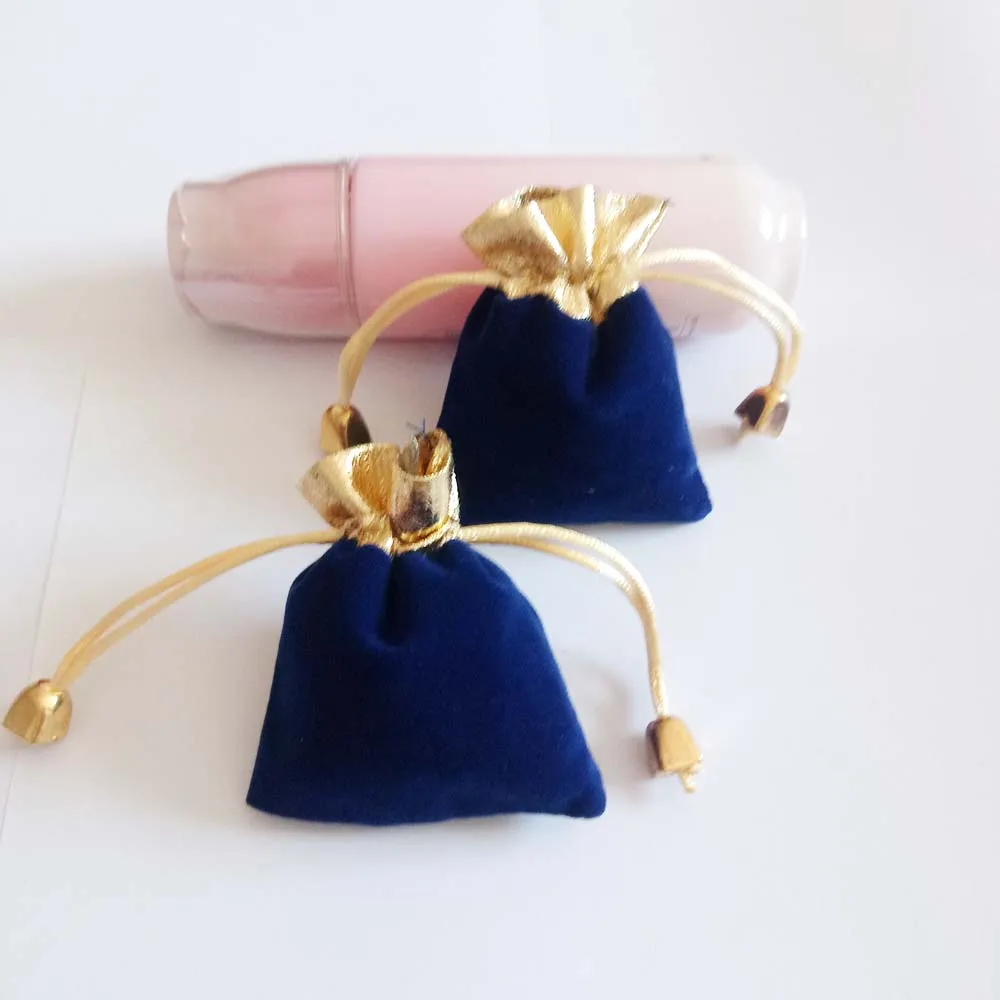 50 шт Пномпень Золотой шарик синий бархат мешок ювелирных изделий подарочные сумки Свадебные Сумки на шнурке для женщин ювелирные изделия дисплей подарочная упаковка сумка