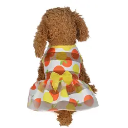 Милые домашние животные сезон: весна–лето красочные платье принцессы с милым бантом одежда для собак для маленьких собак товары для