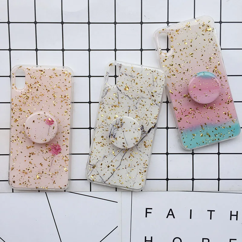 

Fashion Gold Foil Bling Marble Cases For iPhone X XS XR Max Soft TPU Silicone Case Cover For iPhone 7 8 6 6s Plus Glitter Back