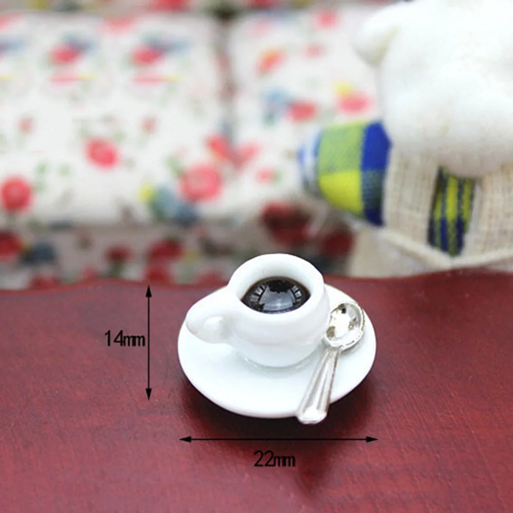 1 Set 1/12 accessoires miniatures maison de poupée Mini céramique tasse à café modèle Simulation boisson jouet pour décoration de maison de poupée