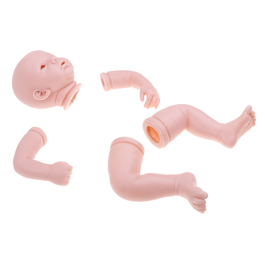 20inch Unpainted Reborn Kits Awake Baby Doll Soft Silicone Head 3/4 Arms Full Legs Kids Gift Adult Collections Dolls Accessories