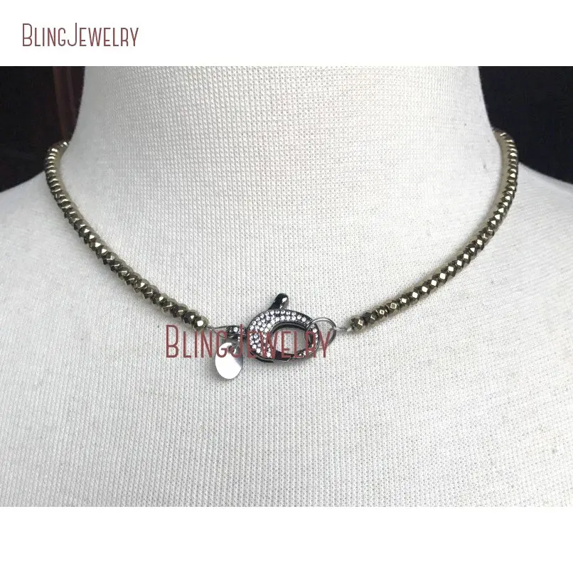 20181011-NM18371-rose gold gold and gunmetal pave crystal clasp choker with pyrite plated beaded hematite and black jade necklace_3