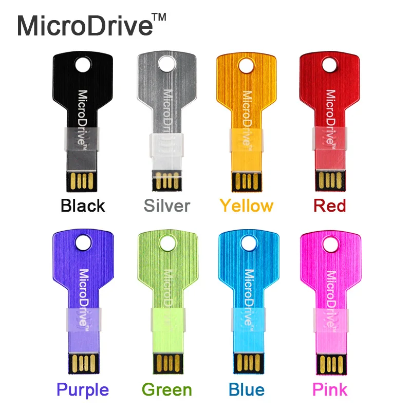 Key shape keychain PenDrive retail genuine capacity Waterproof Metal