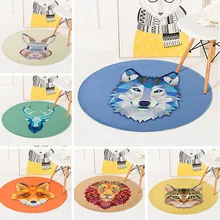 Креативный геометрический Коврик с животным принтом, круглый Детский ковер для спальни, гостиной, домашнего декора, плотный мягкий ковер, нескользящий коврик для пола