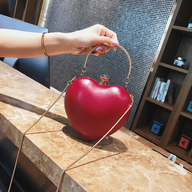 2018 Special Heart-shaped Bag In Korean Version, Crossbody Evening Shoulder Bag with Chain, Messenger Bag 2018 Special Heart-shaped Bag In Korean Version, Crossbody Evening Shoulder Bag with Chain, Messenger Bag