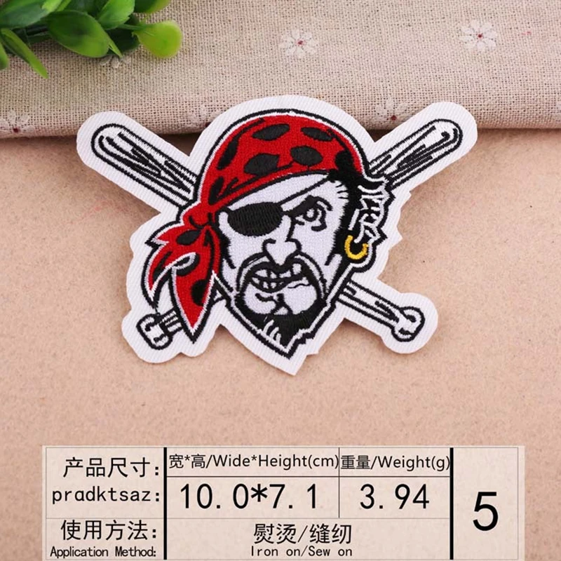 

Pirate Patch Iron on Embroidered Sew Applique Fabric Badge Garment DIY Apparel Accessories