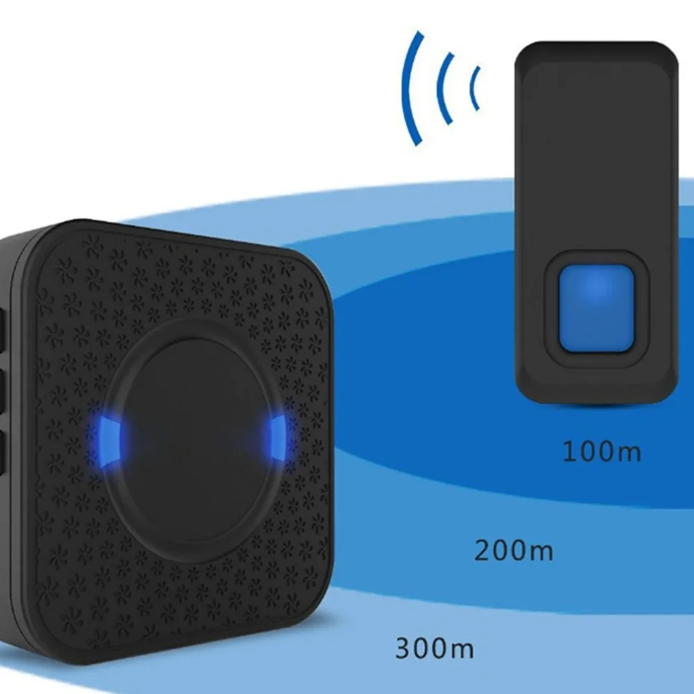

Waterproof Wireless Doorbell 300M Long Range 55 Songs Chimes 5 Adjustable Volume Door Bell Remote Control Alert System