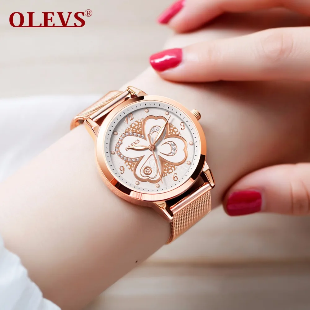 Genuine watch OLEVS Brand Luxury Women Watches Waterproof Rose gold Fashion Casual Ladies Quartz Wristwatch relogio feminino NEW