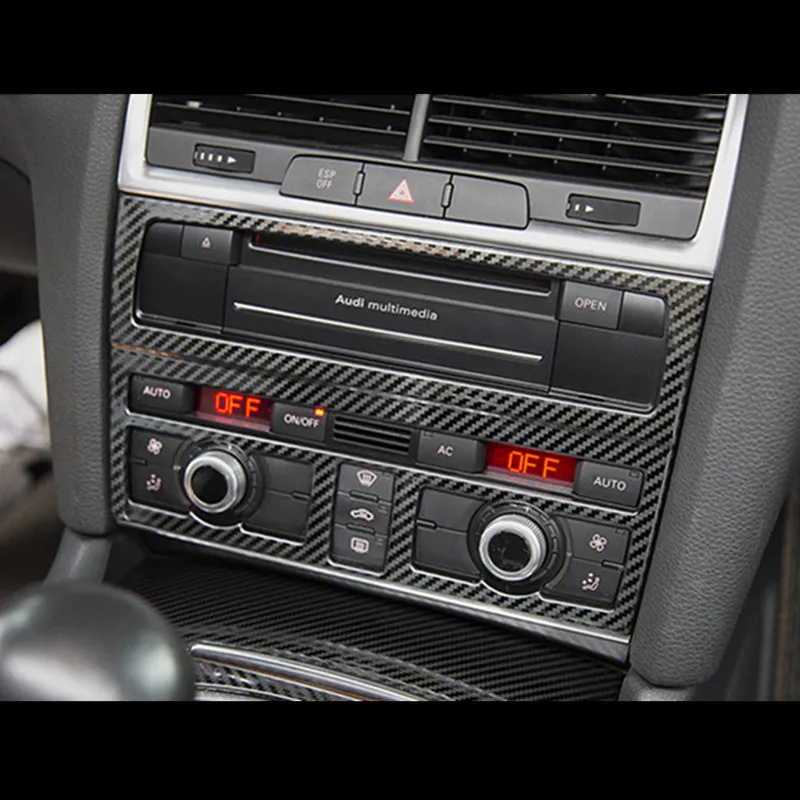 Автомобильный Стайлинг консоль кондиционер CD панель декоративная накладка для Audi Q7 2008- интерьерная наклейка авто аксессуары