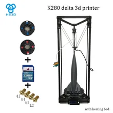 Large buid size NEWest Kossel K280 delta 3D printer 24V 400w power with auto level and heat bed two rolls of filament gift