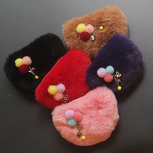 Детская сумка для девочек, детская плюшевая сумка из искусственного меха, сумки через плечо для принцесс, детская модная сумка-мессенджер, сумочка