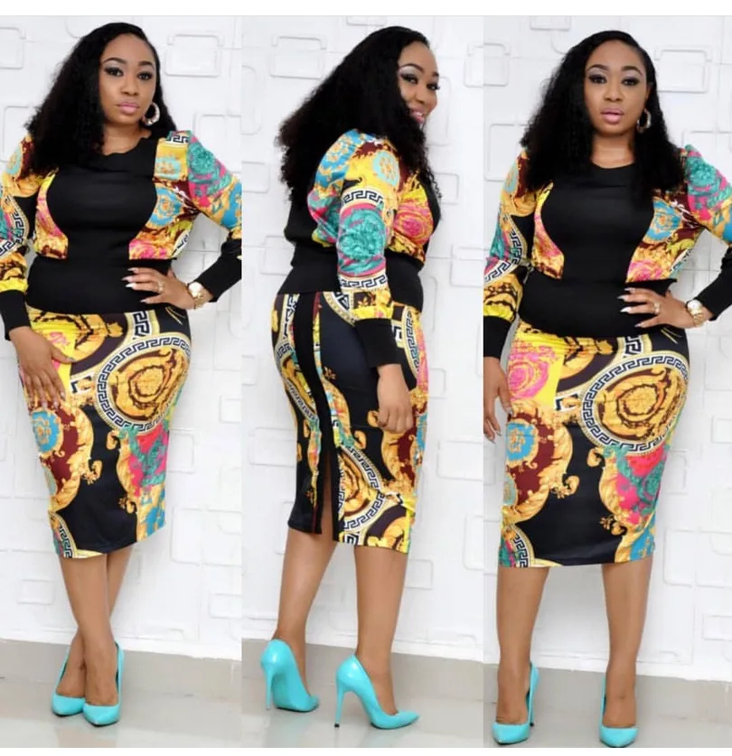 

2 Two Piece Set African Dresses for Women Dashiki Print African Clothes Bazin Broder Riche Plus Size Women Bazin Broderie Dress