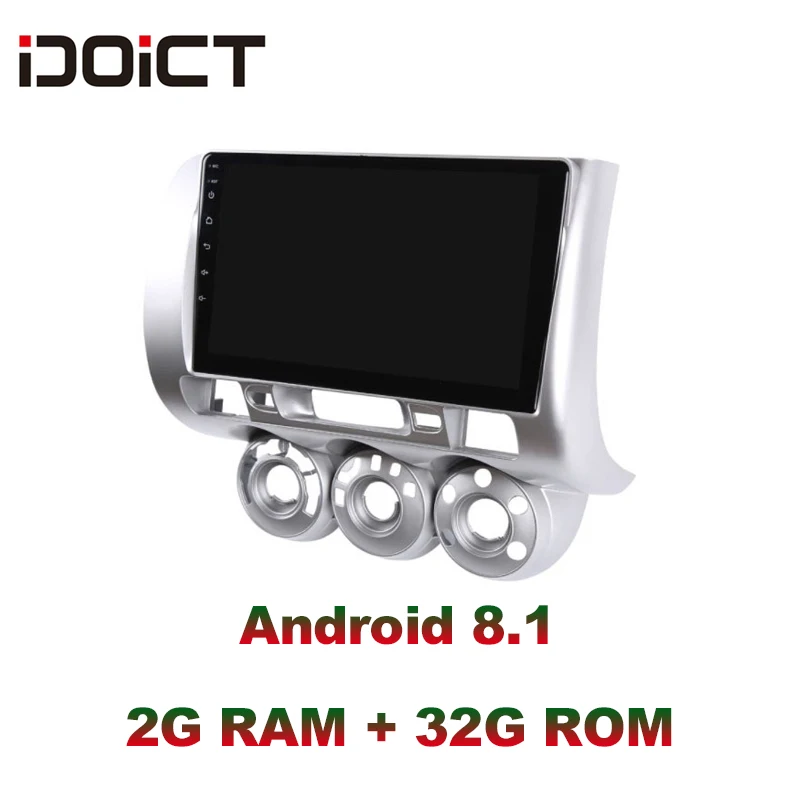 IDOICT Android 8,1 ips 2G+ 32G Автомобильный dvd-плеер gps навигация Мультимедиа для Honda Fit Jazz Радио 2004-2007 стерео