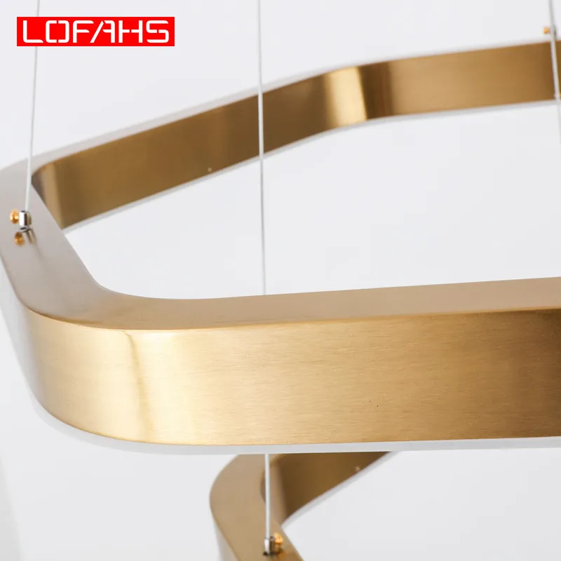 Современная светодиодная люстра LOFAHS роскошное сочетание золота шестигранная