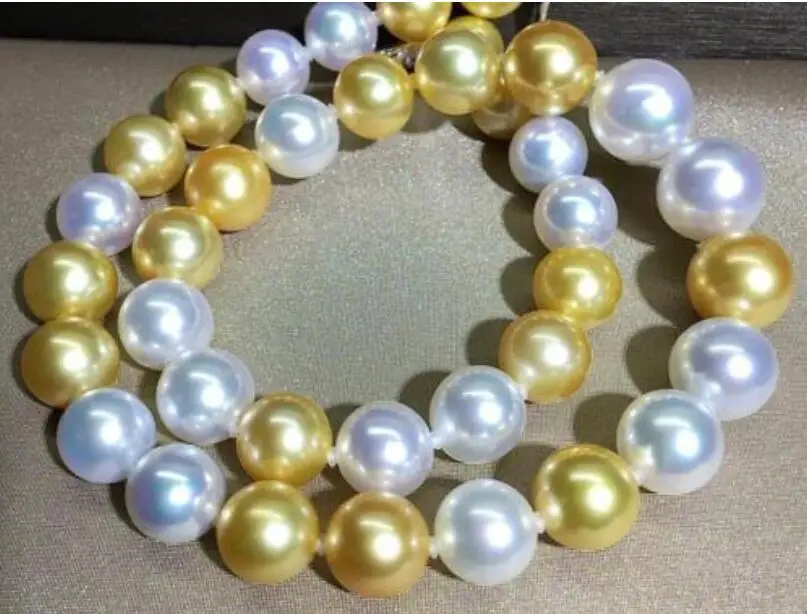 

NEW CHARMING 18"11-12MM NATURAL WHITE ROUND PEARL NECKLACE 35