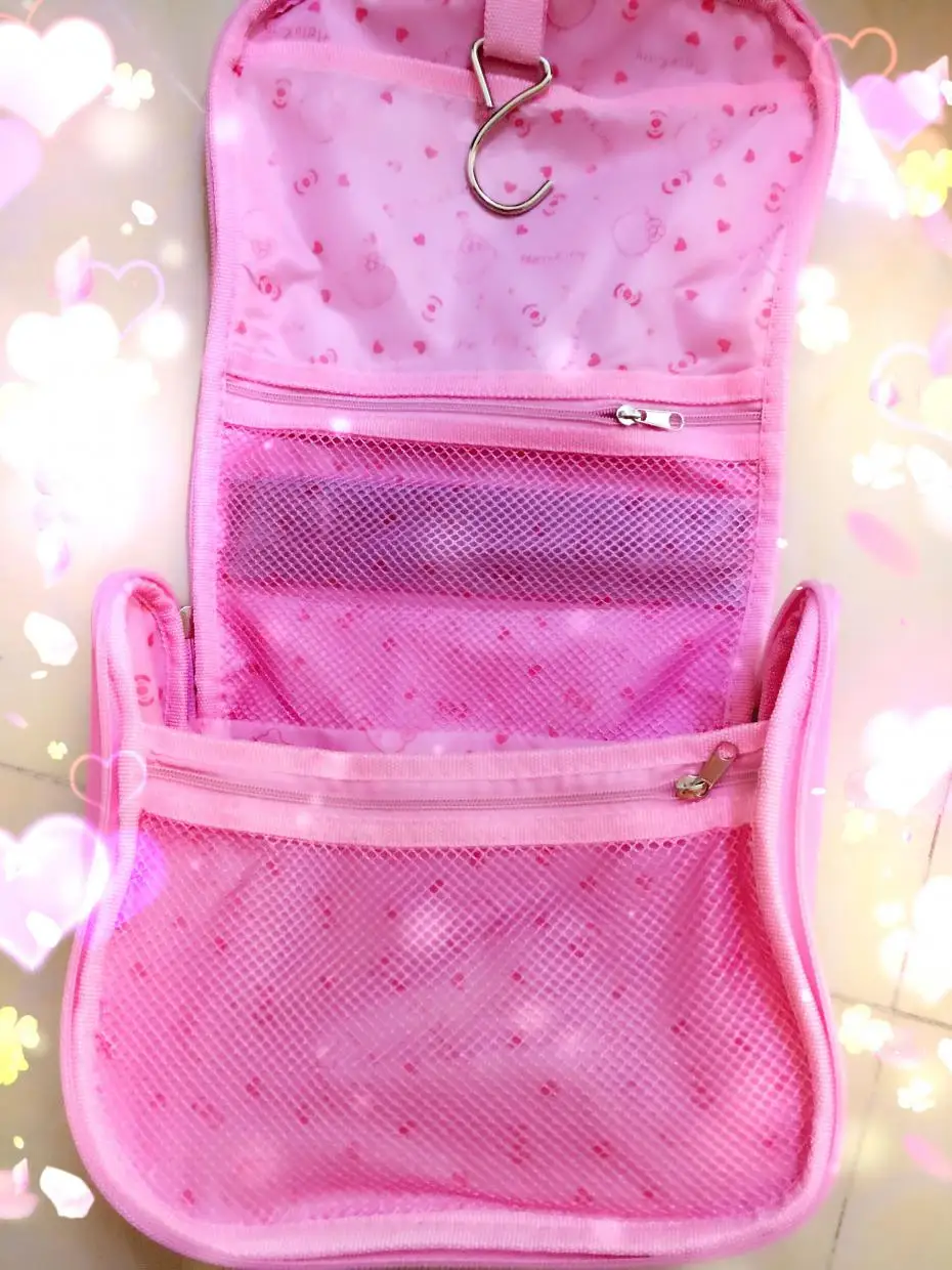 Hello Kitty Pattern Pink Cosmetic Travel Bag
