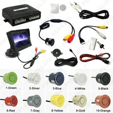 Car 4.3″ Windshield Monitor 4-sensor Parking Sensor 18.5mm CCD Camera Reversing Rearview Radar System #FD-1988