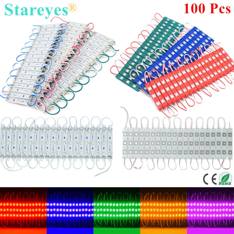 

100 шт. светодиодный модуль SMD 5630 5730 3 светодиода 12 в водонепроницаемый рекламный дизайн рекламная лента лампа рекламный щит освещение