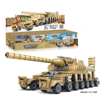 

544PCS Police Helicopter Tank Building Blocks Educational Toys Military Cruise Warship For Children