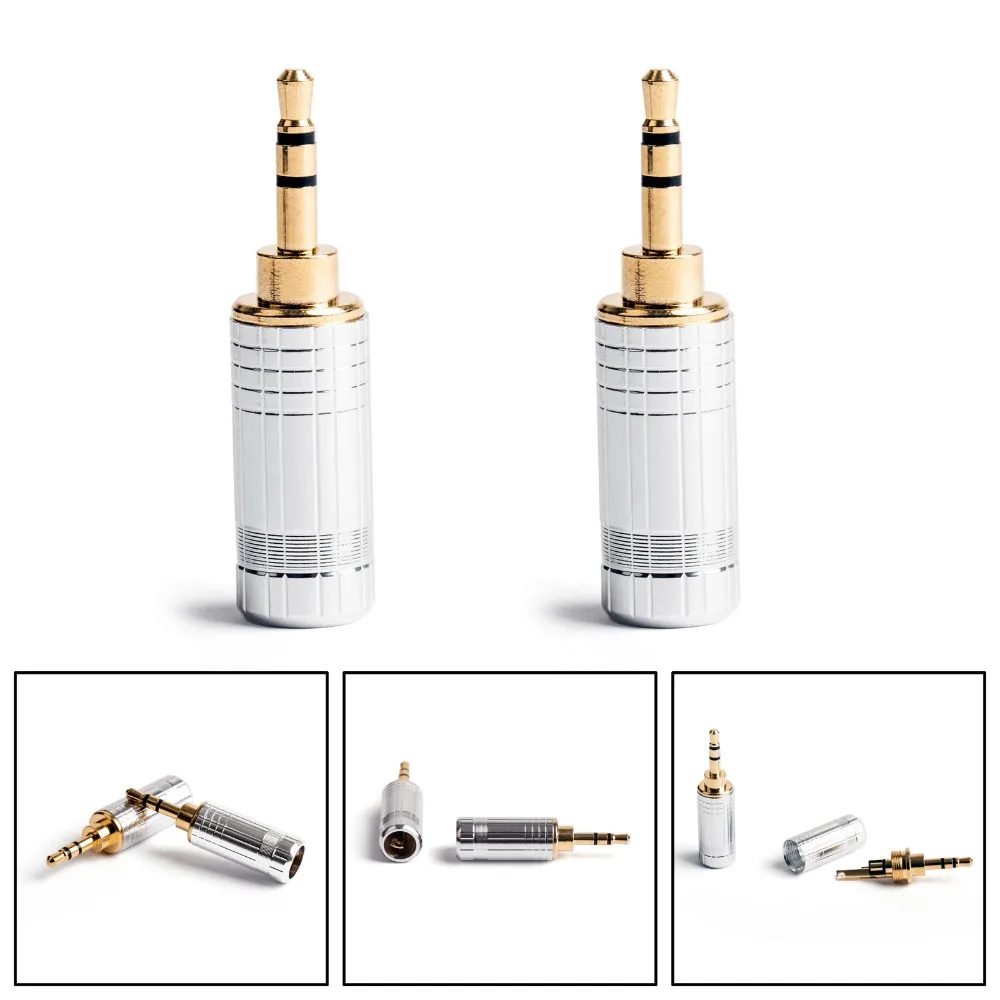 

Areyourshop 2pcs Mini 2.5mm Stereo 3 Pole Plug Audio Connector For DIY Headphone Silver Hot Sale Plug Jack New Arrival