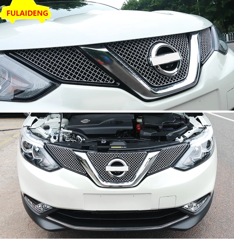 3 шт. для Nissan Qashqai J11- нержавеющая сталь передний бампер сетка Решетка Вентиляционная решетка отверстие автомобиля аксессуары для укладки