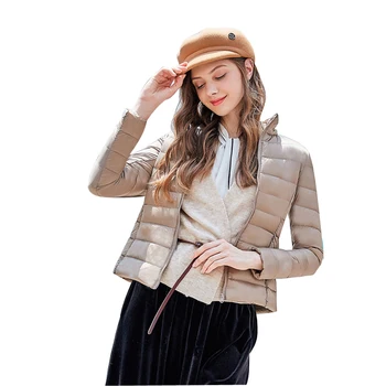 

Women's Jackets Ultra Light Down Jacket Autumn Winter Stand Collar Female Clothing Down Coat Parkas Plus Size 3XL
