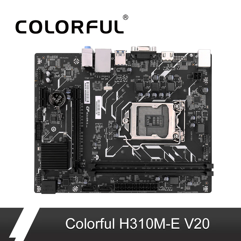 

Colorful H310M-E V20 Motherboard Mainboard DDR4 Intel LGA 1151 Coffee Lake-S Processor DDR4 SATA3.0 6Gb/s mATX for Desktop