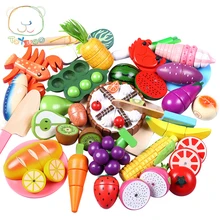 Toywoo Cutting Toys Kitchen Food Toys Fruit Fish Vegetable Blocks Children Lovely Wooden Toys Play House