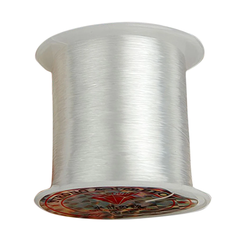 Phenovo 70M 1 Roll White Elastic Stretch Crystal Clear Beading Thread for Stringing Beads Stones Charms Pendants 0.25mm
