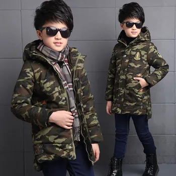 

New Boys Winter Jacket warm Camouflage coats hooded Jongens Winterjas Boys Winter Jacket 7WT027