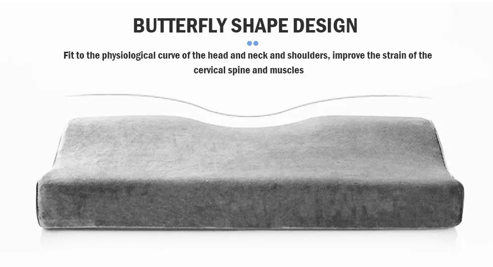 Подушка для шеи из пены с большой памятью, эргономичная, медленно восстанавливающая, расслабляющая, в форме бабочки, шейные подушки с памятью для постельных принадлежностей, для здоровья и сна
