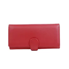 FancyStyle Best Women Trifold RFID Blocking Wallet Genuine Leather Clutch Purse Checkbook Phone Credit Card Holder Red