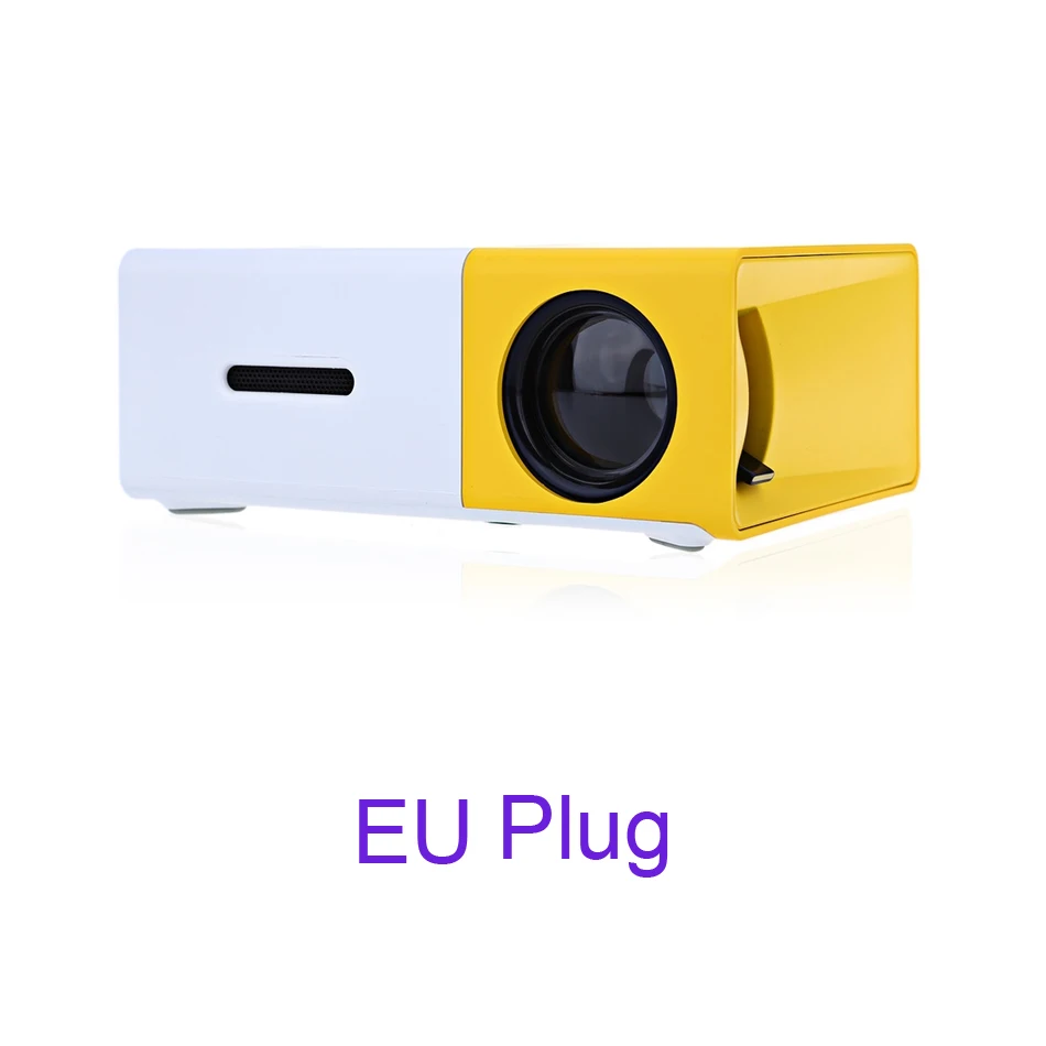 Salange YG300 Мини проектор светодиодный проектор 500LM Аудио HDMI USB мини YG-300 Proyector домашний кинотеатр медиаплеер - Цвет: Yellow EU Plug