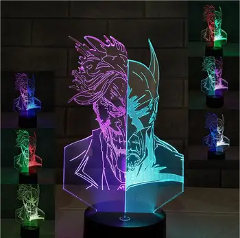 

Batman Action Figure Joker 3D Led Night Light Lamp Double Color Changing USB LED Lighting Nightlight Batman Joker