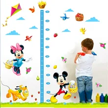 Мультфильм Минни высота мерки стены стикеры для детей комнаты роста диаграммы детской комнаты Декор стены ПВХ Декор для детской спальни