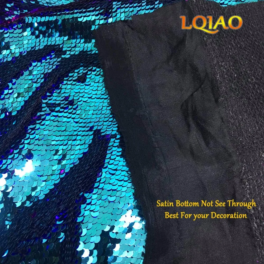 Turquoise Fuchsia Sequin Fabric-5