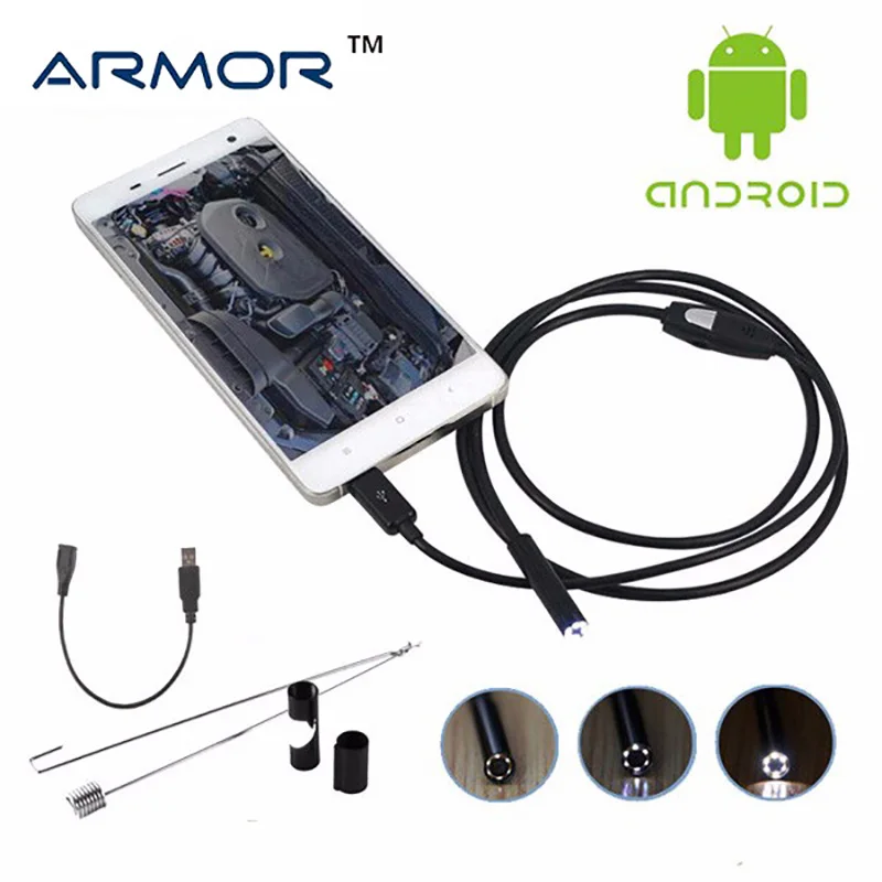 

5m Waterproof PC Android Endoscope with 6LED 5.5mm Lens OTG Micro USB Inspection Borescope Endoscopy for Smartphone PC