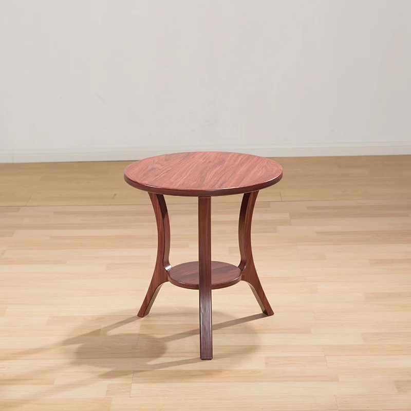 Antique furniture solid wood tea table round retro wooden self-contained end table suitable for the living room M257