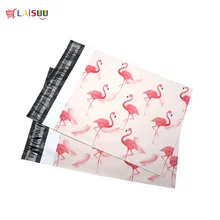 100 Uds 25,5*33 cm 10*13 pulgadas patrón de flamenco rosa de moda Poly Mailers bolsas de plástico para sobres de correo autoselladas