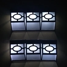 [HQXING] 6 шт./лот светодиодный Солнечный сад Сенсор свет Водонепроницаемый IP55 светодиодный солнечной лампы наружного света путь крыши коридор настенный светильник