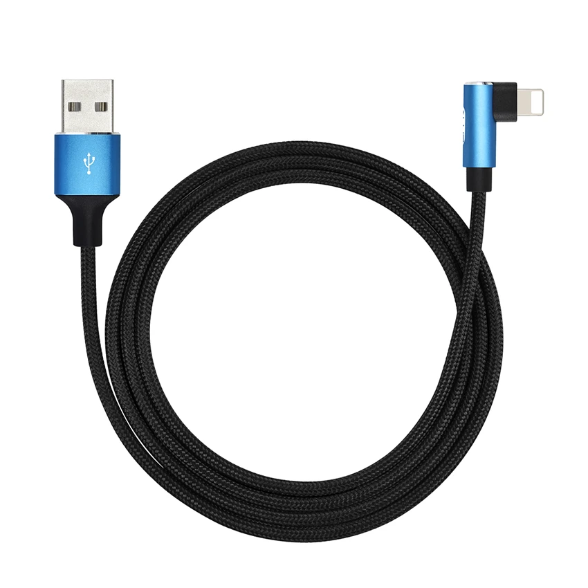 90 градусов USB кабель для iphone 7 8 5 SE 6 plus Кабель передачи данных iPad зарядный apple